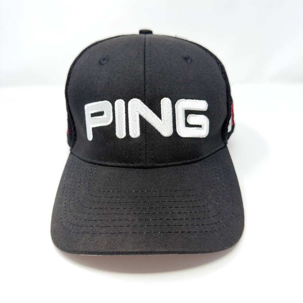 Ping G15 Golf Hat Black Mesh Back Stretch Fit L XL Cap